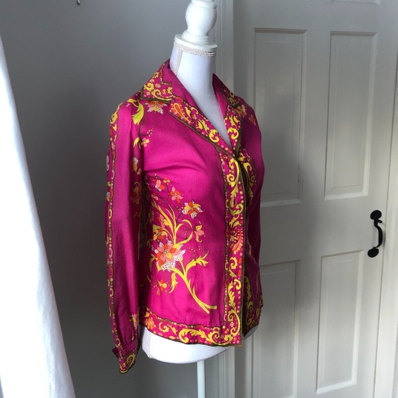 Vintage 70s Mod Floral Pucci Blouse - Picture 3 of 9